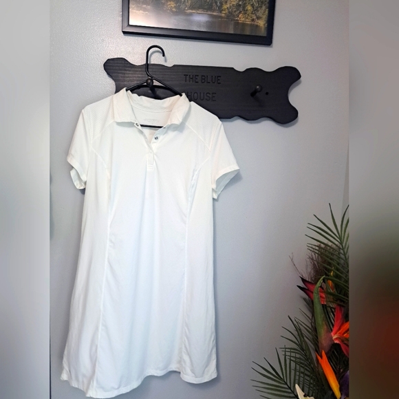 IDEOLOGY Womens White Collared Short Sleeve Shift Dress Size Large - Picture 3 of 9